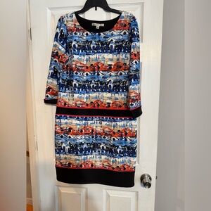 Madison Leigh Multicolor Abstract Long Sleeve Dress